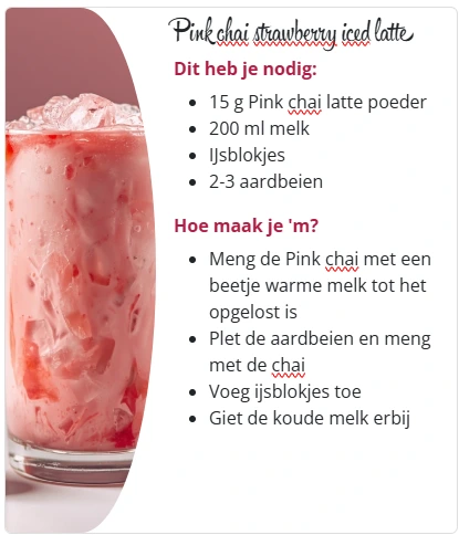 Pink Chai strawberry Iced Latte