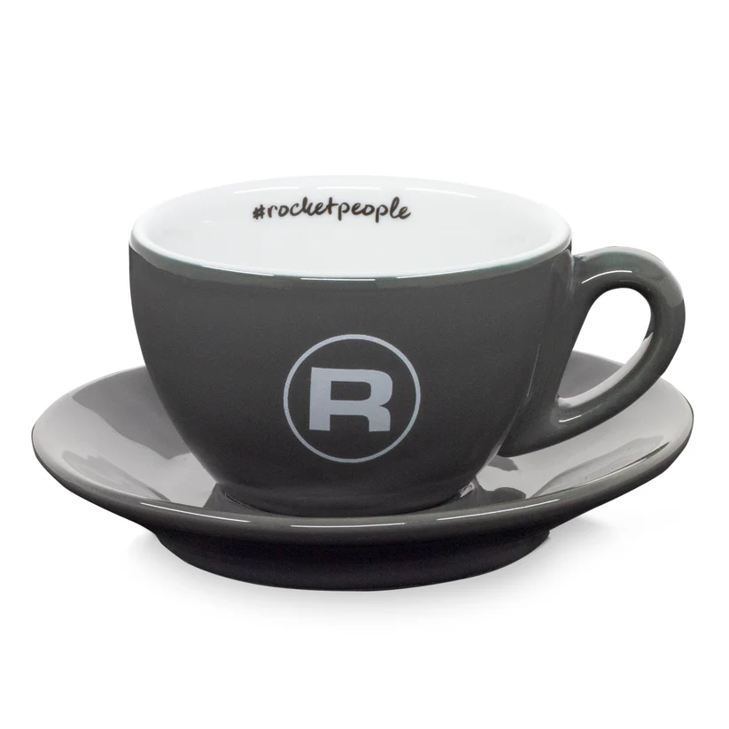 Cappuccino cups grey/white - Set 6
