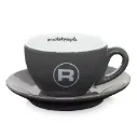Cappuccino cups grey/white - Set 6